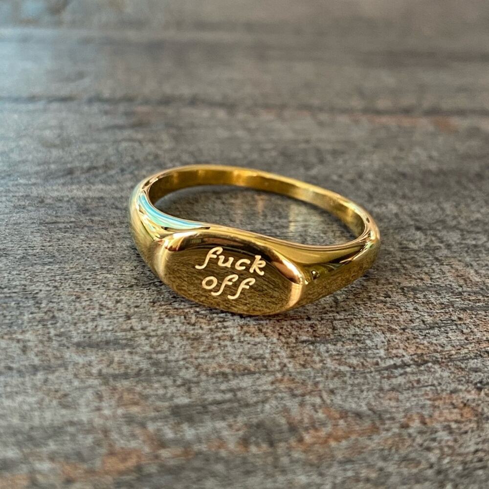 NEW F*ck Off Signet Ring - Picture 2 of 8